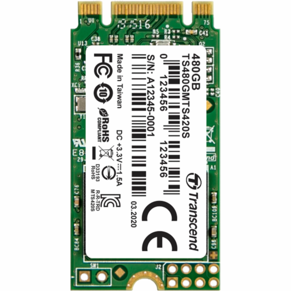TRANSCEND Industrial SSD MTS420 480GB, M.2 2242, SATA III...