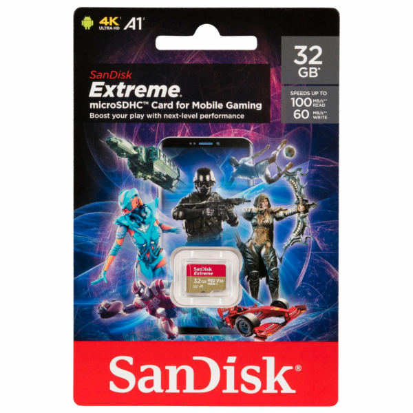 SanDisk Extreme microSDHC 32GB 100MB/s UHS-I U3 Class 10
