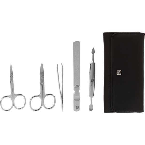 Zwilling CLASSIC INOX black Push Button Leather Case, 5 pcs.