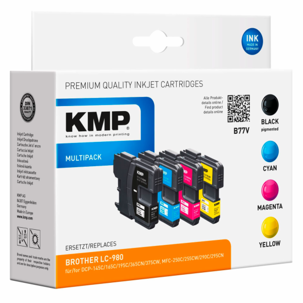 KMP B77V vyhodne baleni BK/C/M/Y kompatibil. s Brother LC...