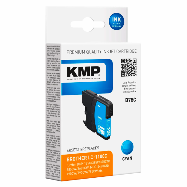 KMP B78C cartridge modra kompatibil. s Brother LC-1100 C