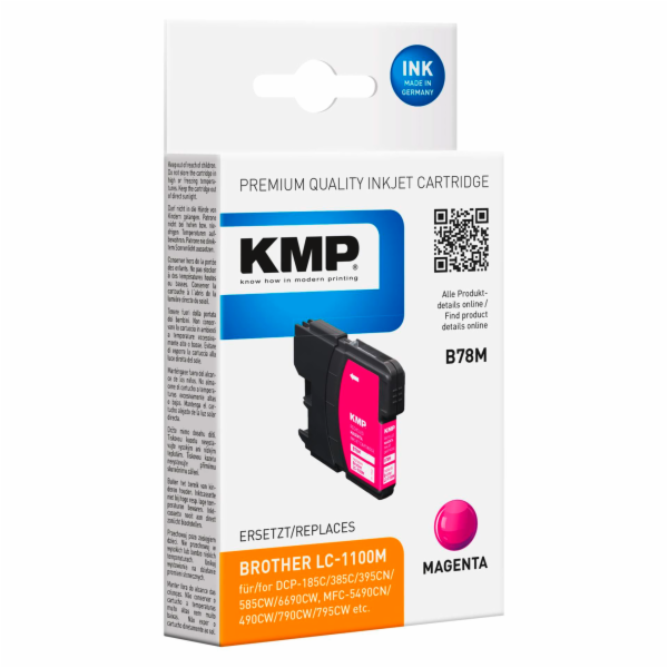 KMP B78M cartridge magenta kompatibil. s Brother LC-1100 M