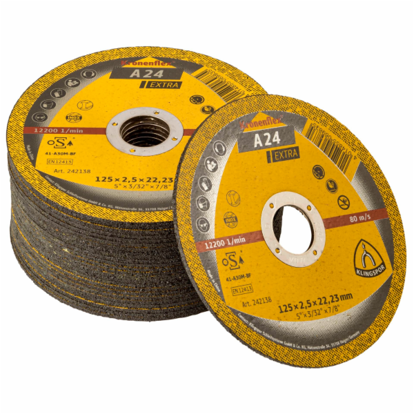 1x25 Klingspor A 24 Extra cutting disk 2,5mm straight 125
