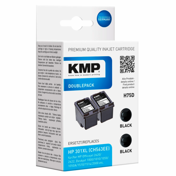 KMP H75D cartridge sw DP kompatibil. s HP CH 563 EE