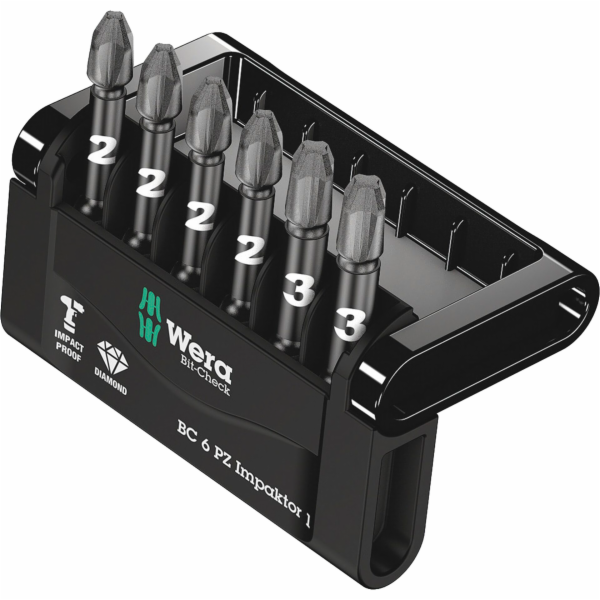 Sada bitů Wera 057692 Mini-Check Impaktor 3 6 dílů PZ