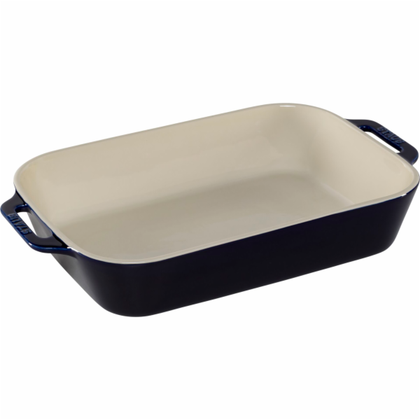 Staub Obdélníková mísa Keramická, tmavě modrá, 34x24x7,6