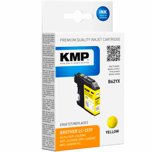 KMP B62YX cartridge zluta kompatibil. s Brother LC-223 Y