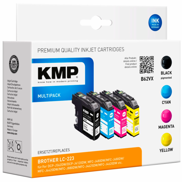 KMP B62VX Multipack kompatibil. s Brother LC-223 BK/C/M/Y