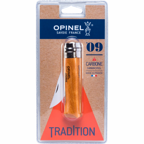Opinel kapesni nuz c. 09 karbonová cepel s drevenou ruk.