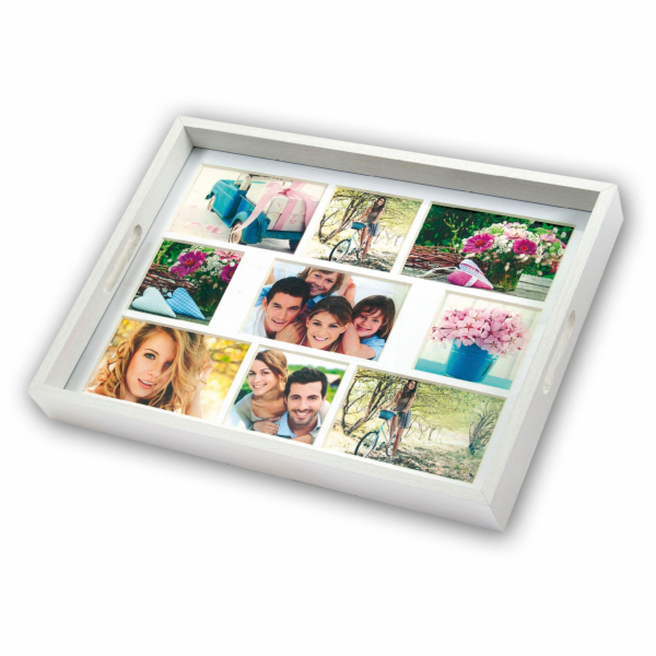 ZEP Photo Tray white       45x35 Wooden Photo Tray 9 Phot...