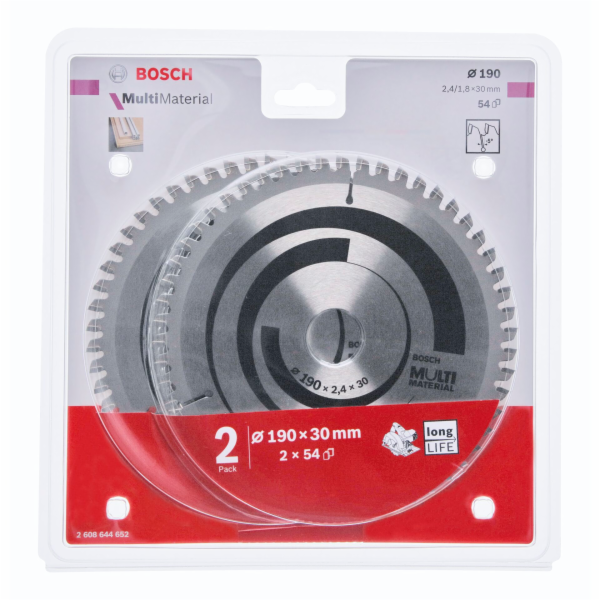 Bosch 2x Multi Material 190x30x2.4/1.8x54T pilový kotouc