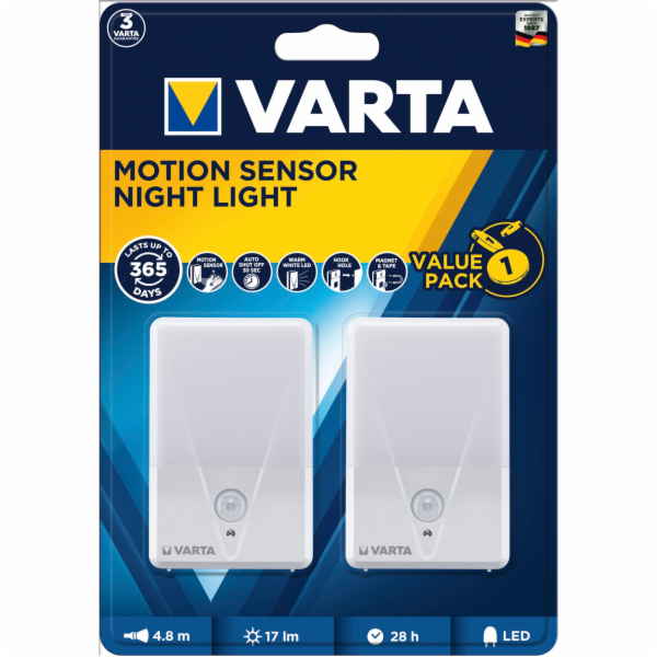 Varta Motion Sensor Night Light Twin Pack w/o. Batt. 1662...