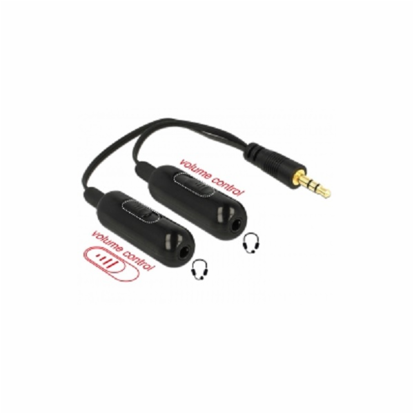 DeLOCK audio kabel 3,5 mm (zástrčka) > 2x 3,5 mm (zásuvka)