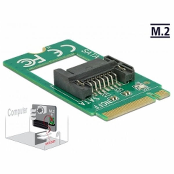 DeLOCK Adapter M.2 Key B -> SATA Pin 7, Serial ATA-Contro...