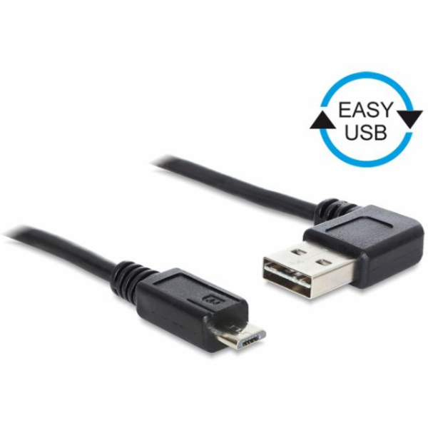 DeLOCK EASY-USB 2.0 kabel, USB-A konektor 90° > Micro-USB...