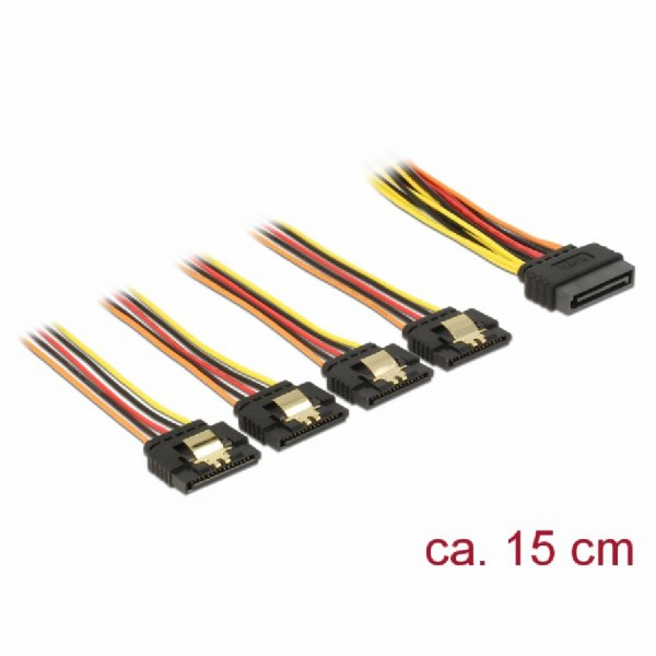 DeLOCK kabel SATA 15Pin samec > 4x SATA 15Pin samice