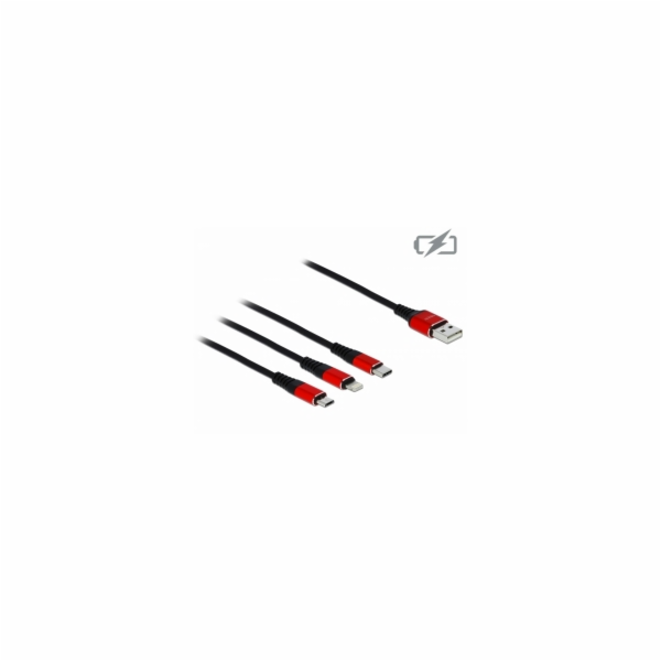 DeLOCK USB nabíjecí kabel, USB-A zástrčka > USB-C + Micro...