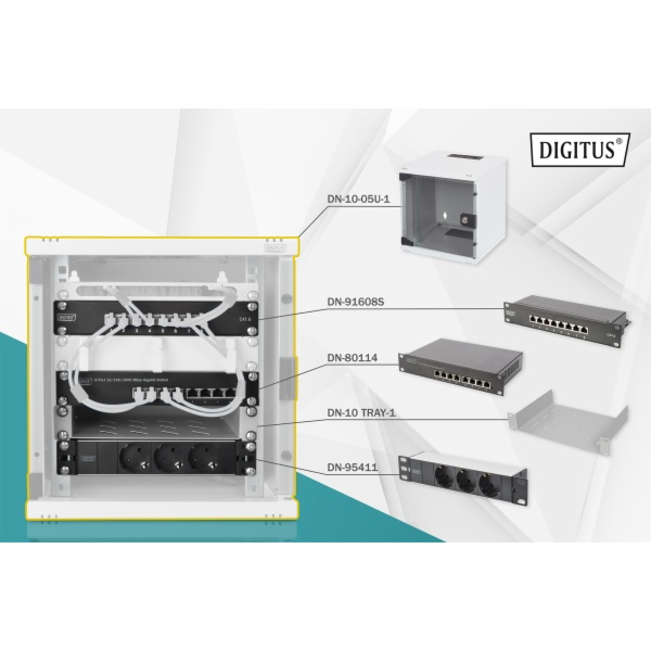 Digitus 25,4 cm (10) Set 1 6U, IT skříň