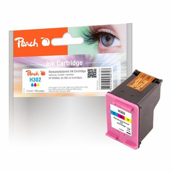 PEACH kompatibilní cartridge HP F6U65A, No 302, color, 7.5ml