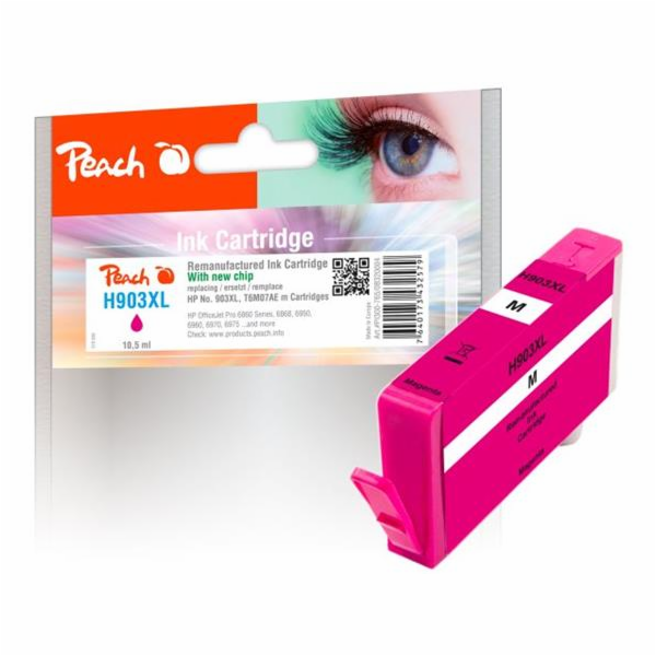 PEACH kompatibilní cartridge HP No. 903XL, purpurová, T6M...