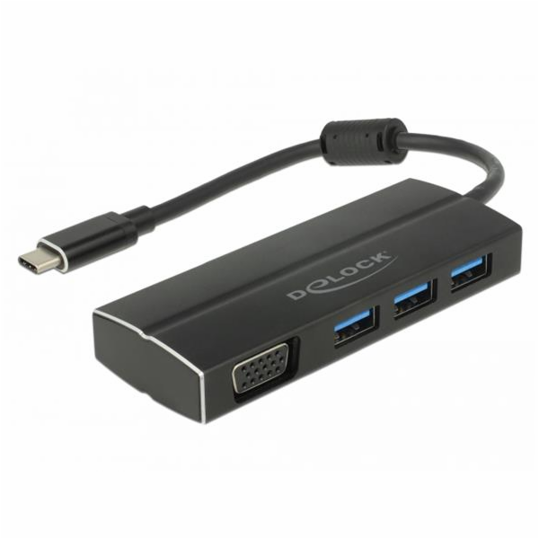DeLOCK USB 3.2 Gen 1 multiport hub, USB-C zástrčka > 3x U...
