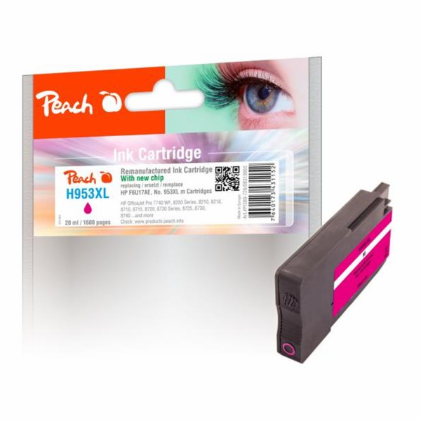 PEACH kompatibilní cartridge HP No. 953XL, purpurová, F6U...