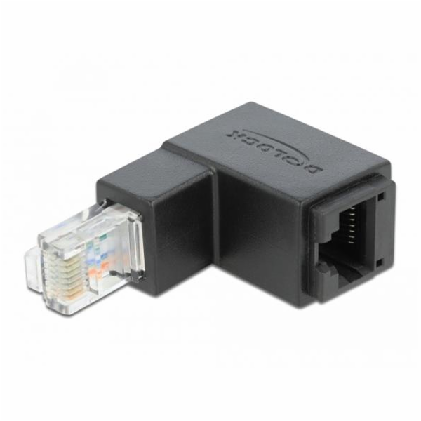 DeLOCK adaptér RJ-45 zástrčka Cat.6 > zásuvka, pod úhlem 90°