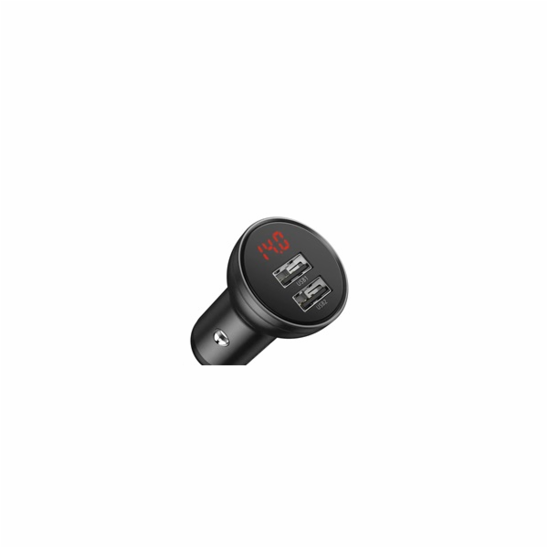 Baseus CCBX-0G Nabíječka do Auta s Displejem 24W 2x USB Grey