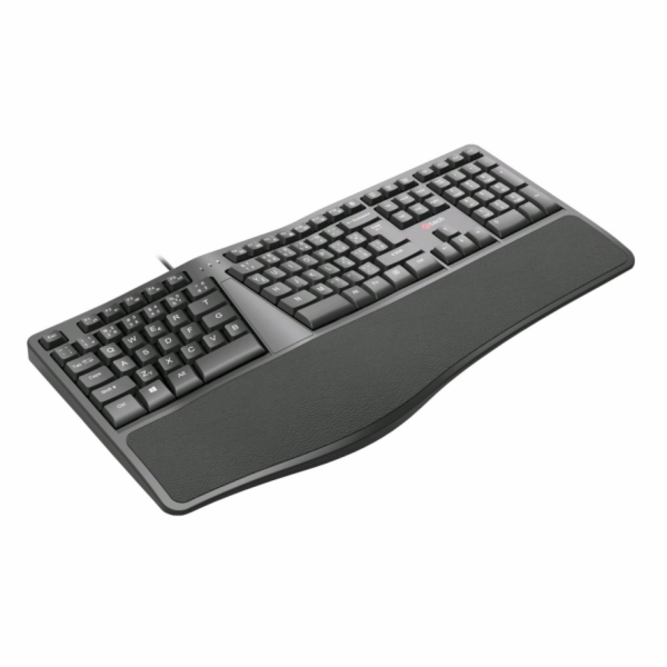C-TECH Klávesnice KB-113E USB, ERGO,  černá, CZ/SK