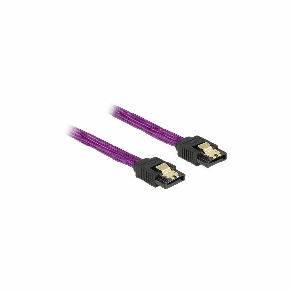 Delock SATA kabel 6 Gb/s 50 cm přímý/přímý, kovové svorky...