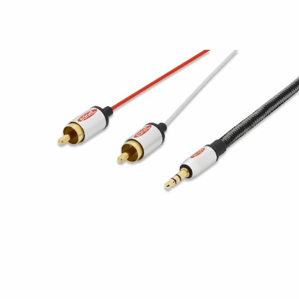 Ednet Audio propojovací kabel, stereo 3,5 mm samec -2x RC...
