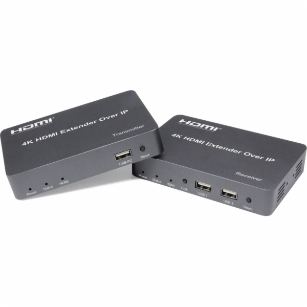 PREMIUMCORD HDMI extender s USB na 150m over IP, bez zpož...