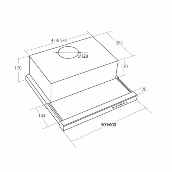 Akpo WK-7 Light Eco 60 Inox vestavný odsavač par