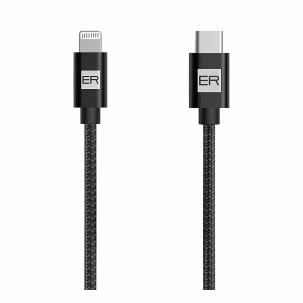 ER POWER kabel USB-C/Lightning 120cm černý