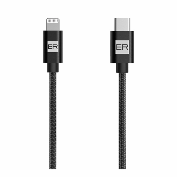 ER POWER kabel USB-C/Lightning 200cm černý