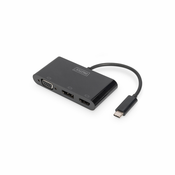 Digitus USB adaptér, USB-C samec > VGA + HDMI + DisplayPo...