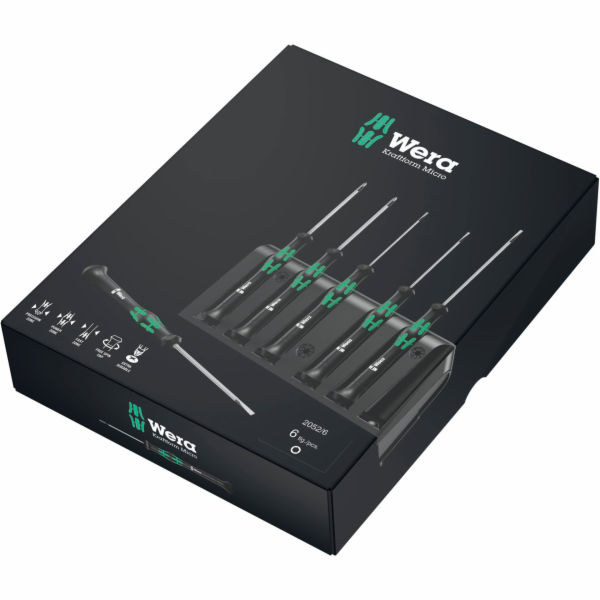 WERA 2052/6 sada sroubováku pro elektroniku + Rack