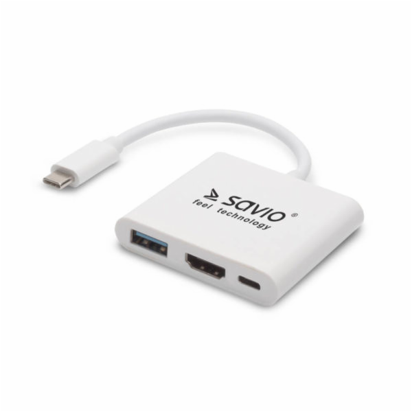 SAVIO AK-48 USB TYP C-HDMI, USB 3.0, PD ADAPTÉR USB PERSA...