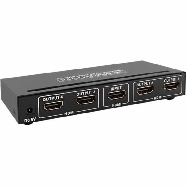 Qoltec HDMI Splitter 1x4, černý 50537
