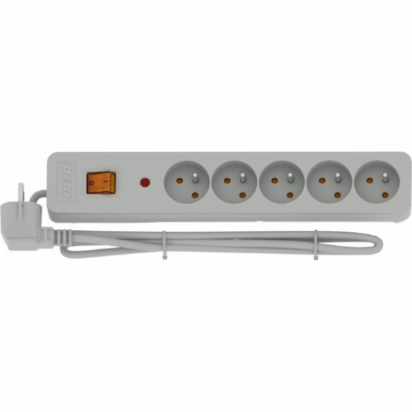 HSK DATA acar X5 Šedá 5 AC zásuvky / AC zásuvek 230 V 1,5 m