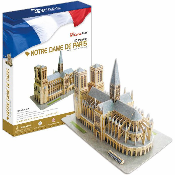 CubicFun - Puzzle 3D Notre Dame de Paris s LED světlem - ...
