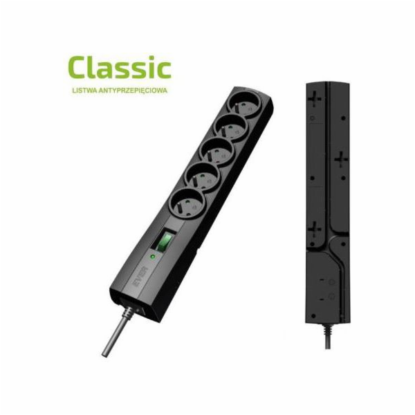 Prodlužovací kabel Ever Classic, 5 zásuvek, 5 m černý (T ...