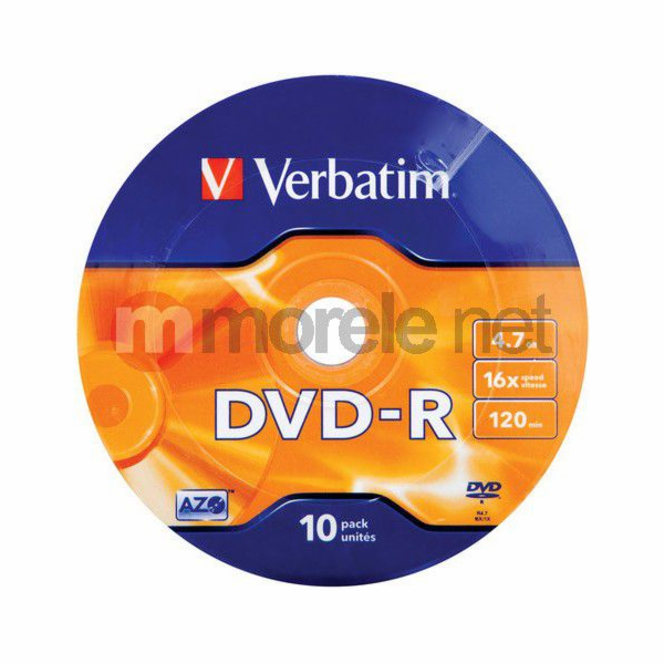 Verbatim DVD-R 4,7 GB 16x 10 kusů (43729)