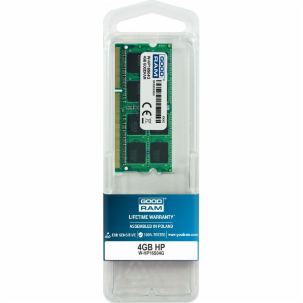 Goodram W-HP16S04G paměťový modul 4 GB 1 x 4 GB DDR3 1600...