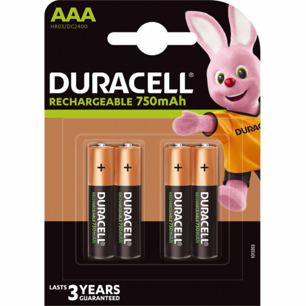 Duracell dobíjecí AAA / R03 750mAh 4ks.