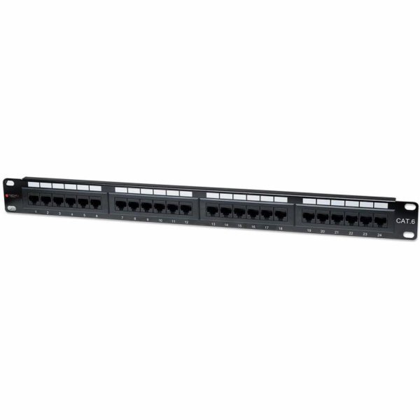 Techly 1U UTP 24xR J45 Cat.6 patch panel