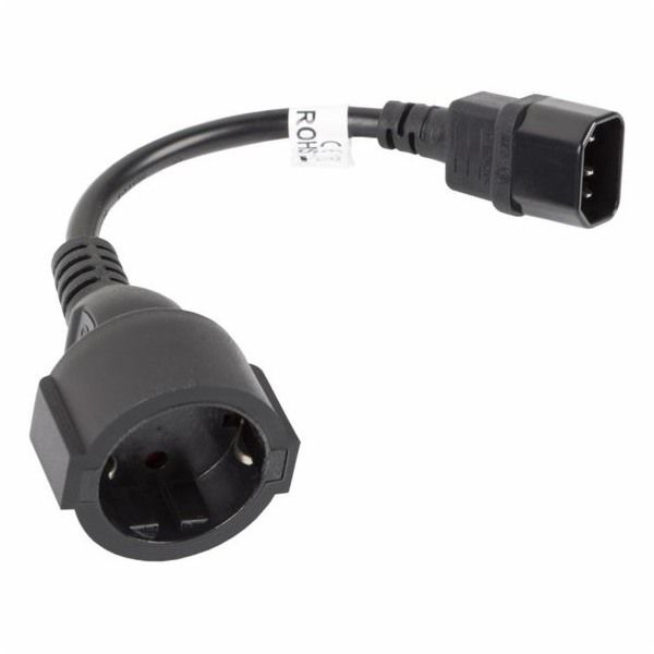 Lanberg IEC 320 C14 napájecí kabel – Schuko, 20 cm, černý...
