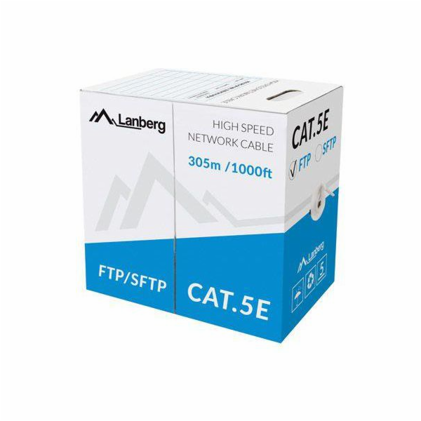 Lanberg FTP instalační kabel, Cat.5e, pevný, CCA, 305 m, ...