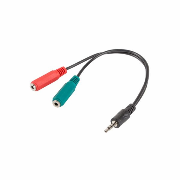 Lanberg Jack 3,5 mm - Jack 3,5 mm x2 0,2 m kabel černý (A...