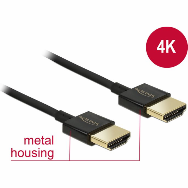 Delock HDMI na HDMI kabel 1m černý (84771)